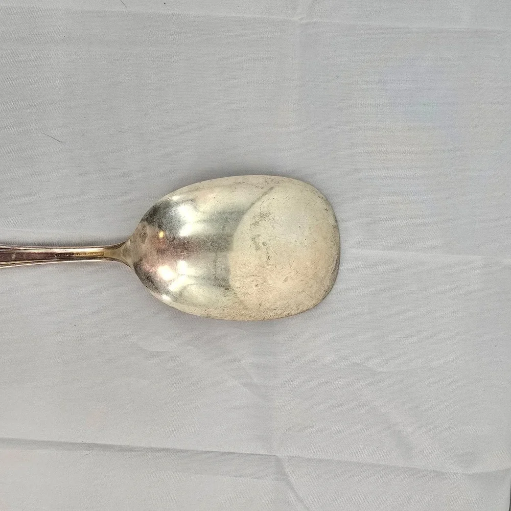 Harmony House Coronation Silver Plate AA+ Serving Spoon Vintage Art Deco 8.25